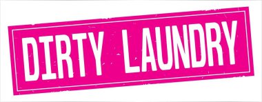 Tam pembe dikdörtgen damga üzerinde kirli çamaşır metin.