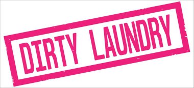 Pembe dikdörtgen kenarlık damga üzerinde kirli çamaşır metin.