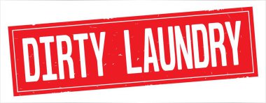 Tam kırmızı dikdörtgen damga üzerinde kirli çamaşır metin.