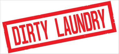 Kırmızı dikdörtgen kenarlık damga üzerinde kirli çamaşır metin.