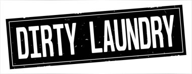 Tam siyah dikdörtgen damga üzerinde kirli çamaşır metin.