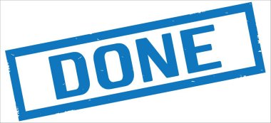 Metin, mavi dikdörtgen kenarlık damga üzerinde yapılan.