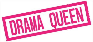 Pembe dikdörtgen kenarlık damga üzerinde drama kraliçesi metin.