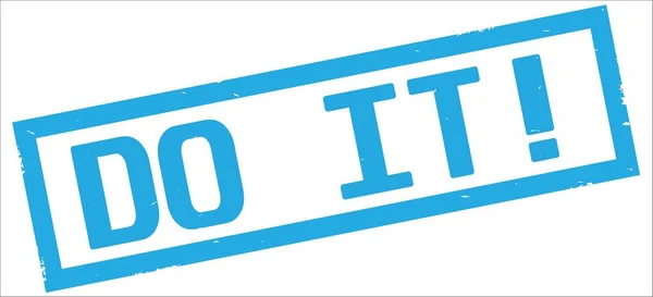 DO IT   text, on cyan rectangle border stamp. — Stock Photo, Image