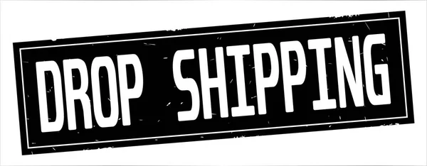 Teks SHIPPING DROP, pada stempel persegi panjang hitam penuh . — Stok Foto