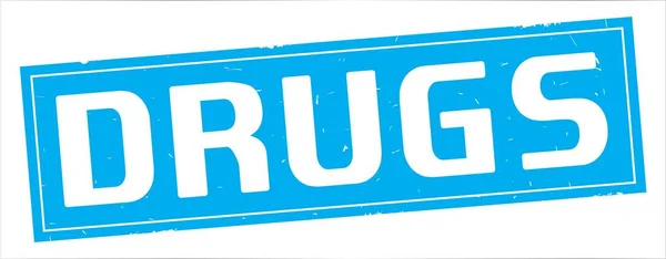 Текст DRUGS, на полной голубой марке прямоугольника . — стоковое фото