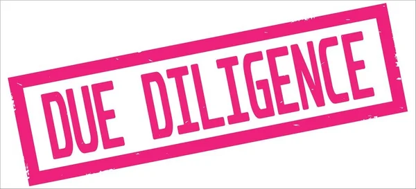 Due Diligence Text, auf rosa Rechteck-Randstempel. — Stockfoto
