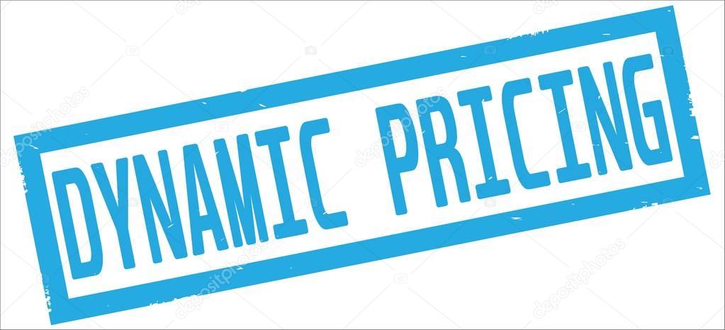 DYNAMIC PRICING text, on cyan rectangle border stamp.