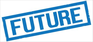 Mavi dikdörtgen kenarlık damga üzerinde gelecek metin.