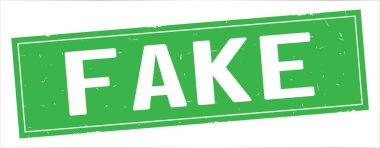 Tam yeşil dikdörtgen damga üzerinde sahte metin.