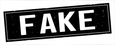 Tam siyah dikdörtgen damga üzerinde sahte metin.