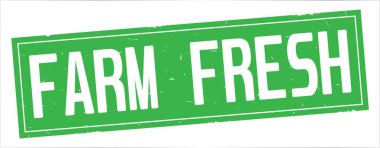 Çiftlik taze metni, tam yeşil dikdörtgen damgası.