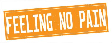 Duygu No Pain metni, tam turuncu dikdörtgen damgası.