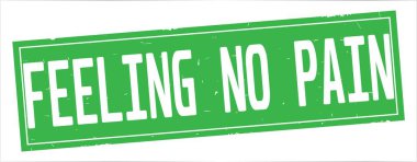 Duygu No Pain metni, tam yeşil dikdörtgen damgası.