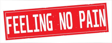 Duygu No Pain metni, tam kırmızı dikdörtgen damgası.