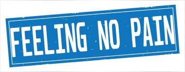 Duygu No Pain metni, tam mavi dikdörtgen damgası.