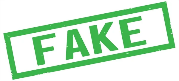 FAKE text, on green rectangle border stamp. — Stock Photo, Image