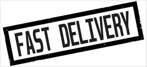 FAST DELIVERY text, on black rectangle border stamp. — Stock Photo, Image