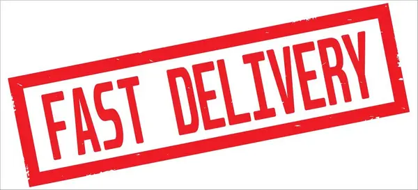 FAST DELIVERY text, on red rectangle border stamp. — Stock Photo, Image