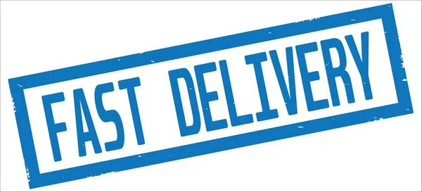 Texto de entrega rápido, selo de borda Retangular azul. — Fotografia de Stock