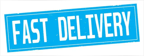 FAST DELIVERY text, on full cyan rectangle stamp. — Stock Photo, Image