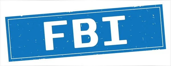 Tekst FBI, na znaczku pełne niebieski prostokąt. — Zdjęcie stockowe