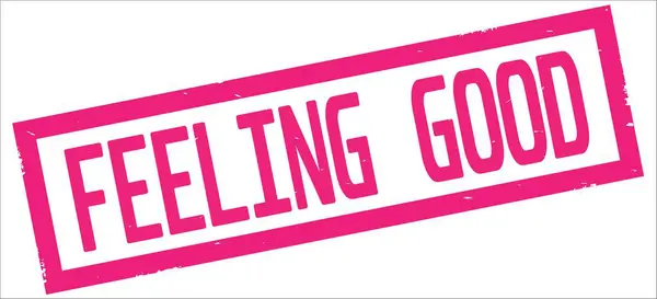 FEELING GOOD text, on pink rectangle border stamp. — Stock Photo, Image