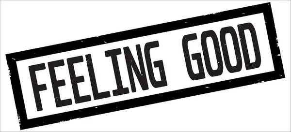 FEELING GOOD text, on black rectangle border stamp. — Stock Photo, Image