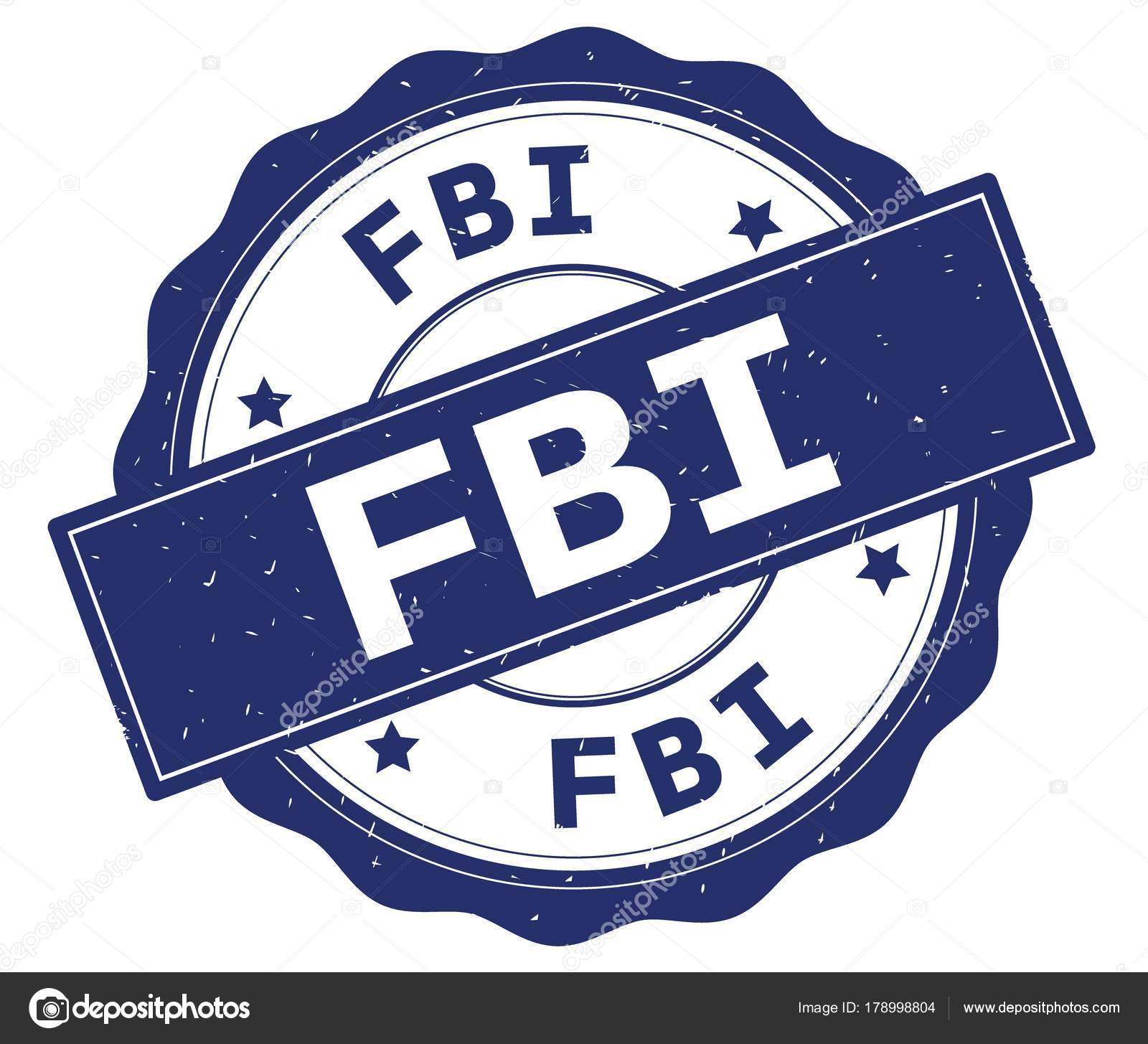 FBI text, napsaný na modré kolo odznaku. 