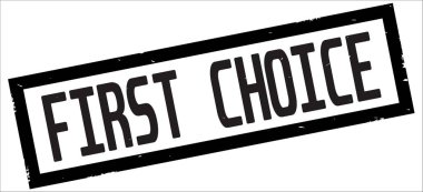 Siyah dikdörtgen kenarlık damga üzerinde ilk seçim metni.