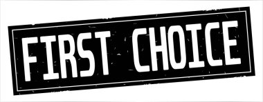 Tam siyah dikdörtgen damga üzerinde ilk seçim metni.