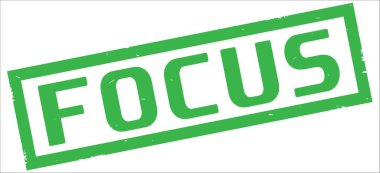 Yeşil dikdörtgen kenarlık damga üzerinde odak metin.