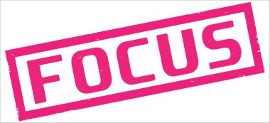 Pembe dikdörtgen kenarlık damga üzerinde odak metin.