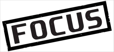 Siyah dikdörtgen kenarlık damga üzerinde odak metin.