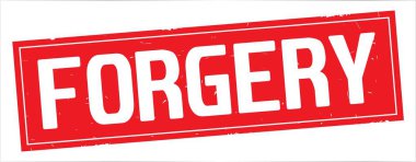 Tam kırmızı dikdörtgen damga üzerinde sahte metin.