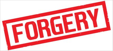 Kırmızı dikdörtgen kenarlık damga üzerinde sahte metin.