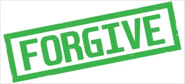 Yeşil dikdörtgen kenarlık damga üzerinde metin affet.