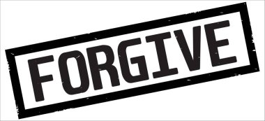 Siyah dikdörtgen kenarlık damga üzerinde metin affet.