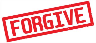 Kırmızı dikdörtgen kenarlık damga üzerinde metin affet.