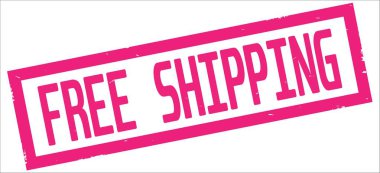 Metin, pembe dikdörtgen kenarlık damgası ücretsiz kargo.