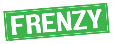 Çılgınlık metni, tam yeşil dikdörtgen damgası.