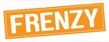 Çılgınlık metni, tam turuncu dikdörtgen damgası.