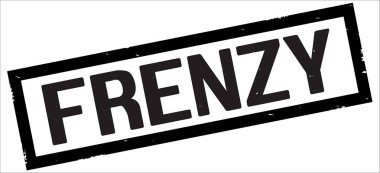 Çılgınlık metin, siyah dikdörtgen kenarlık damgası.