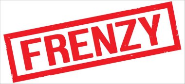 Çılgınlık metin, kırmızı dikdörtgen kenarlık damgası.