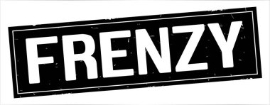 Çılgınlık metni, tam siyah dikdörtgen damgası.