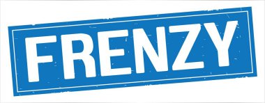 Çılgınlık metni, tam mavi dikdörtgen damgası.