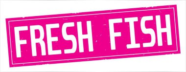 Tam pembe dikdörtgen damga üzerinde taze balık metin.