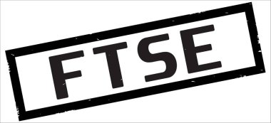 FTSE metin, siyah dikdörtgen kenarlık damgası.