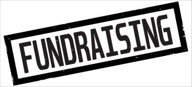 Siyah dikdörtgen kenarlık damga üzerinde bağış toplama metin.