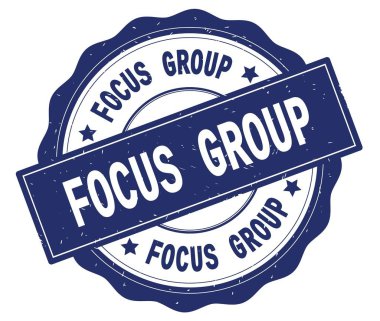 Odak grup metin, mavi yuvarlak rozet yazılmış.